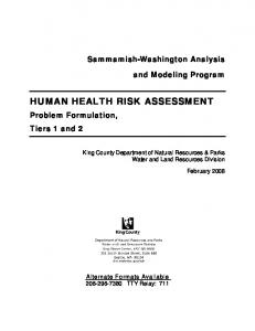 HUMAN HEALTH RISK ASSESSMENT. Problem ...