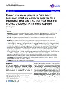 Human immune responses to Plasmodium falciparum infection ...