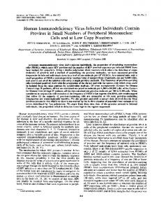 Human Immunodeficiency Virus-Infected ... - Journal of Virology