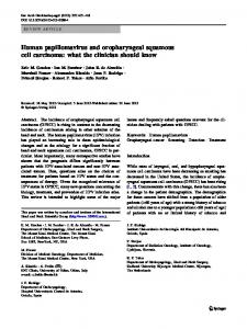 Human papillomavirus and oropharyngeal squamous cell carcinoma ...