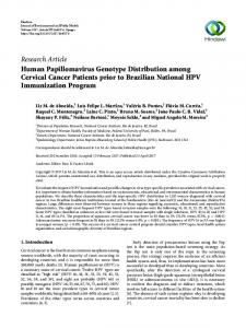 Human Papillomavirus Genotype Distribution among Cervical Cancer ...