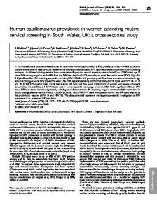 Human papillomavirus prevalence in women attending ... - CiteSeerX