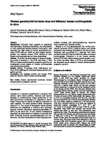 Human parathyroid hormone does not influence human erythropoiesis ...