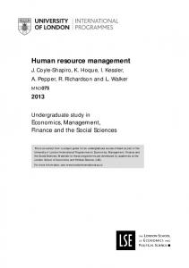 Human resource management