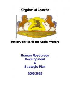 Human Resources Development & Strategic Plan - World Health ...