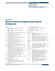 Human resources management and capacity development