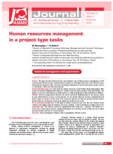 Human resources management in a project type tasks