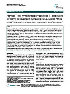 Human T cell lymphotropic virus type 1- associated ... - Springer Link