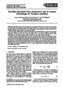 Humidity parameters from temperature - Wiley Online Library