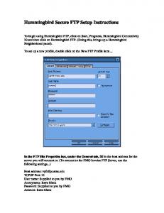 Hummingbird Secure FTP Setup Instructions