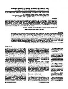 Humoral Immune Response against a Hepatitis C ... - Semantic Scholar