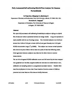 Hybrid fluorometric flow analyzer for formaldehyde - TCEQ