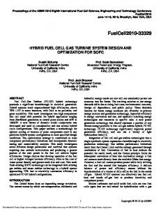 Hybrid Fuel Cell Gas Turbine System Design and ... - Semantic Scholar