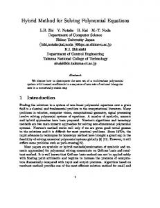 Hybrid Method for Solving Polynomial Equations