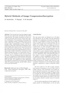 Hybrid Methods of Image Compression-Encryption - CiteSeerX