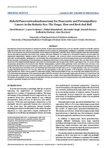 Hybrid Pancreaticoduodenectomy for Pancreatic and Periampullary ...