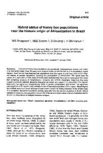 Hybrid status of honey bee populations - Apidologie