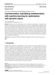 hybridizing metaheuristics with machine learning for ...