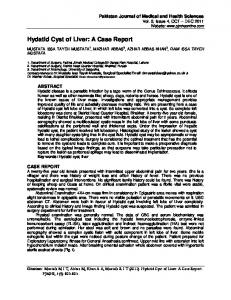 Hydatid Cyst of Liver: A Case Report