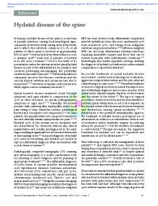 Hydatid disease of the spine