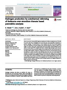 Hydrogen production by autothermal reforming of