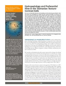 Hydropedology and Preferential Flow in the Tasmanian Texture ...