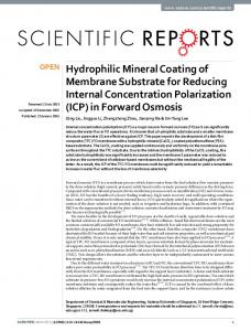 Hydrophilic Mineral Coating of Membrane ... - Semantic Scholar