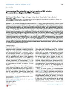 Hydrophobic Mismatch Drives the Interaction of E5 with ... - Cell Press