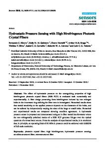 Hydrostatic Pressure Sensing with High Birefringence ... - CiteSeerX