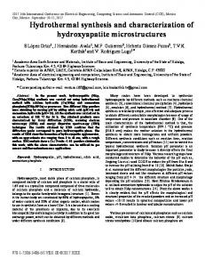 Hydrothermal synthesis and characterization of ...