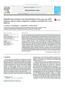 Hydrothermal synthesis and characterization of Co2 ...