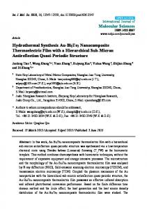 Hydrothermal Synthesis Au-Bi2Te3 ... - Semantic Scholar