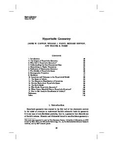 Hyperbolic Geometry