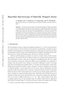 Hyperfine Spectroscopy of Optically Trapped Atoms