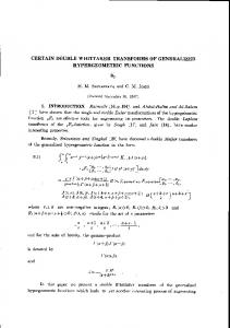 hypergeometric functions