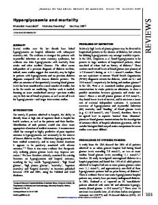 Hyperglycaemia and mortality - SAGE Journals - Sage Publications