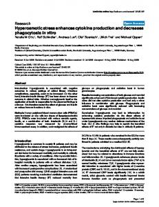 Hyperosmotic stress enhances cytokine production