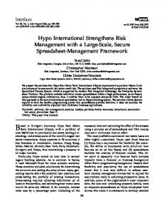 Hypo International Strengthens Risk Management ... - Semantic Scholar
