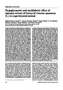 Hypoglycaemic and antidiabetic effect of aqueous extract of leaves of ...