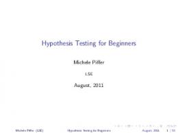 Hypothesis Testing for Beginners - LSE