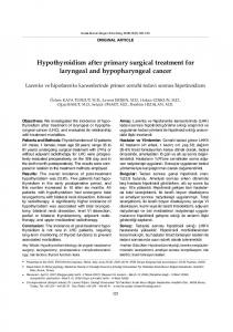 Hypothyroidism after primary surgical treatment ... - manuscriptModule