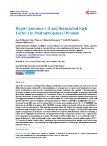 Hypovitaminosis D and Associated Risk Factors in