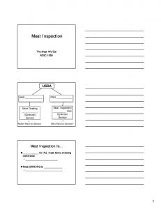 I-Inspection - Stelzleni Meat Science Laboratory