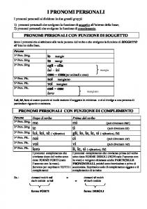 I PRONOMI PERSONALI - Maestra Sabry