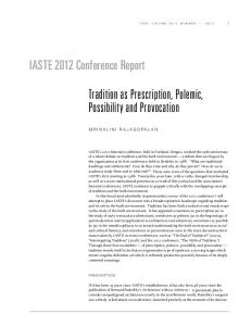 IASTE 2012 Conference Report