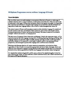 IB Diploma Programme course outlines: Language B French