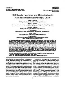 IBM Blends Heuristics and Optimization to Plan Its ... - Semantic Scholar