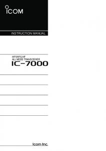 IC-7000 Manual - Icom UK