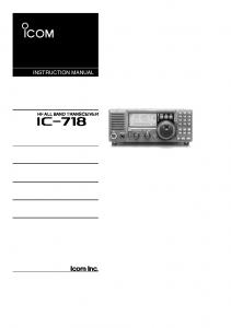 IC-718 Instruction Manual - ICOM Canada