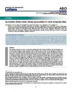 Ice duration drives winter nitrate accumulation in ... - Wiley Online Library